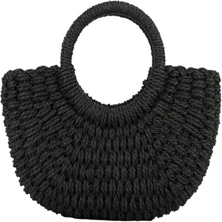 Stråveske for kvinner, vevd crossbody skulderveske håndveske satchel for sommeren