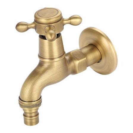 Mordely Vintage Solid Brass Wall Mounted Mixer Tap For Garden Washing Machine G1/2 Inlet Thread