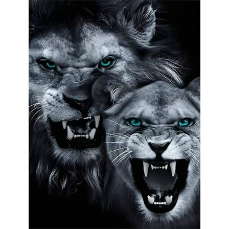 5D Diamantmålningssatser, DIY Lions Diamantmålningssatser, 30 x 4