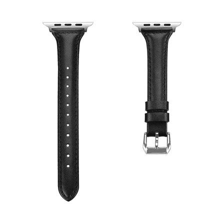 Läderarmband Petite till Apple Watch 42/44/45mm - Svart | Armband Från Yedi
