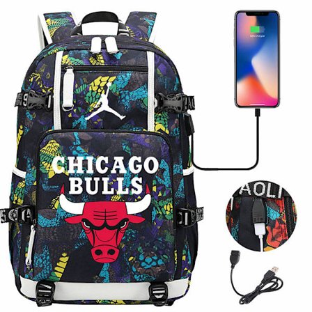 USB-studenter skolväska med stor kapacitet Bull-tryckt 2