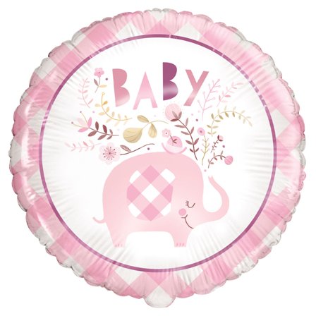 Babyshower Foliopallo Elefantti Vaaleanpunainen