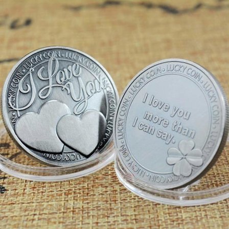 Kjærlighet Minne Mynt Metall Kunst Samleobjekt Ornament Dekor Forsyninger til Hjem Stue Kontor Oppbevaringshylle Dekor