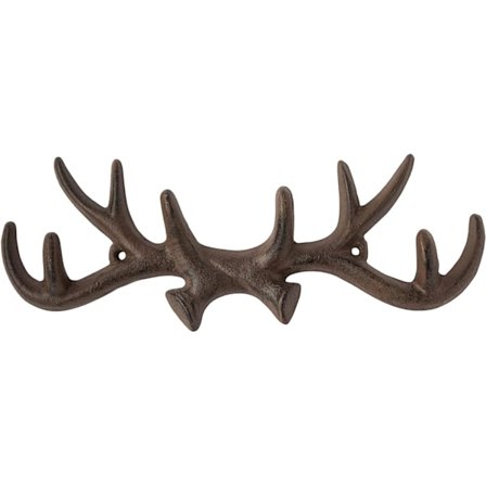 Vintage Väggkrokar i Gjutjärn med Hjortarnas Gevir, Antik Finish Metall Cl