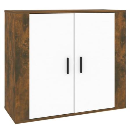 Vidaxl Förvaringsskåp Rökfärgad Ek 80x33x70 Cm Konstruerat Trä Brun