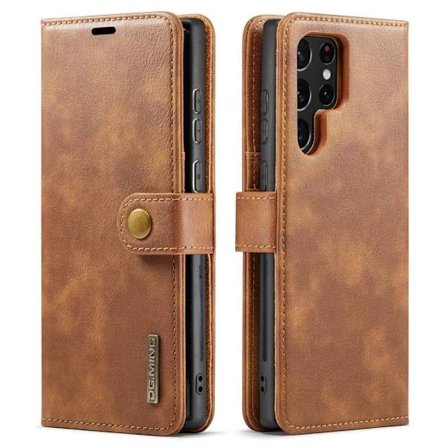 DG.MING 2-i-1 Magnet Pung Samsung Galaxy S23 Ultra Cognac