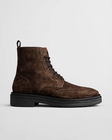 GANT Herren Boggar Lace-Up Brogue aus Veloursleder (43) Braun