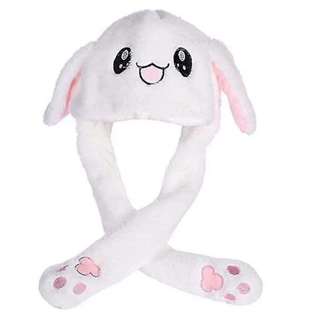 Kaninhat med Bevægelige Ører Hoppende Hat Sjov Bunny Plys Hat Kasket