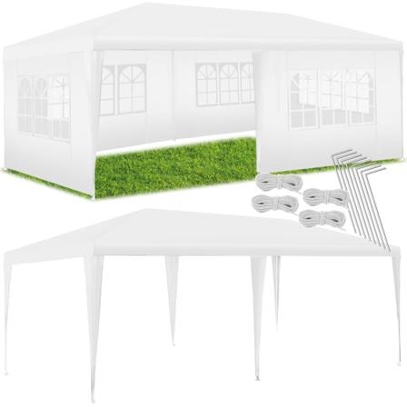 tectake Paviljong Vivara 6x3m med 5 sidopaneler Vit