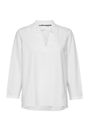 Slfsanne Ls V-Neck Top W White Selected Femme