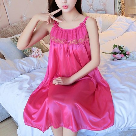 Sexigt nattlinne med axelband, damunderkläder, nattklänning, dam-nattklänning, loungewear, sommarklänning, hemmakläder