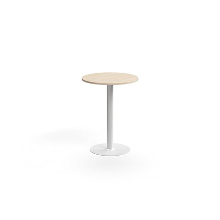 Bar table ALVA, Ø700x900 mm, floor fixed, high pressure laminate, white/birch