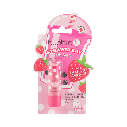 BubbleT Boba Tea Strawberry Lip Balm Läppvård Dam Rosa 4,5 G