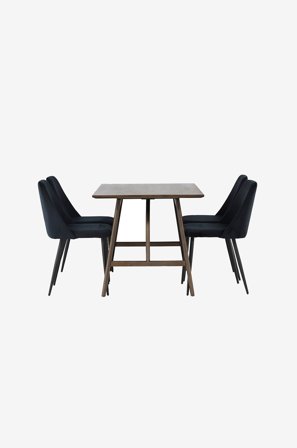 Venture Home - Matgrupp Kaseindon med 4st stolar Night - Brun - Matgrupper - Från Homeroom