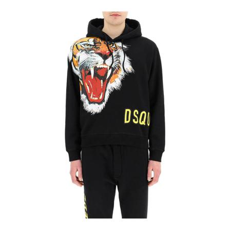 Dsquared2, Hoodies Czarny, Mężczyzna, Rozmiar: S