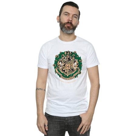 Harry Potter Jul T-shirt i bomull för män, vit, storlek 3XL