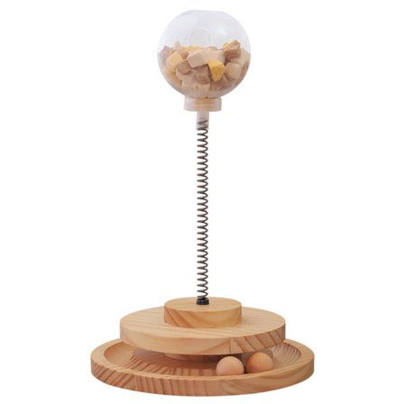 2-i-1 Katteleke Matdispenser Katte Tumler Ball Kjæledyrleker Sklisikker Base Holdbar Katter Liten Kattunge