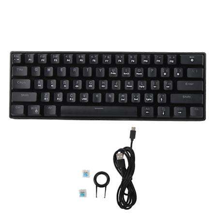 Mekanisk Tastatur 61 Taster Dobbel Modus Farge Bakgrunnsbelyst Spill Universell Datatilbehør