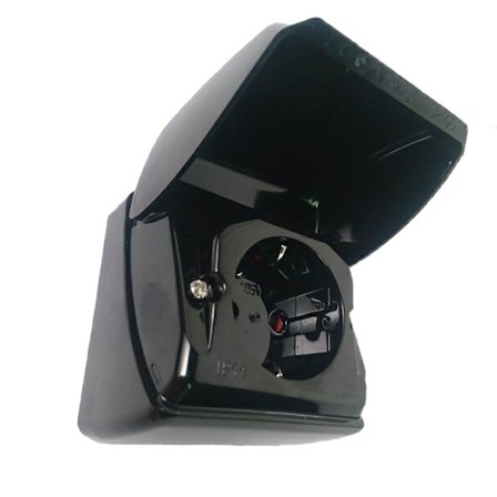 Elko EKO07089 Stikkontakt 1-veis, IP44 Svart, Strømbrytere & vegguttak