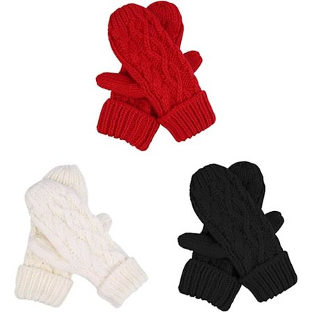 Damehandsker Luffer, Vinter Varme Handsker Varmevæver Kabelstrik, Damehandsker Varmeholdere Dame Tykke Fleeceforet Isolerede Varme Strikkede Vinter