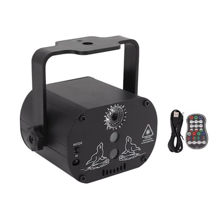 Festljus DJ Disco Light med 60 mönster RGB-blixt Uppladdningsbar laserfjärrkontroll Scenljus för pubjul