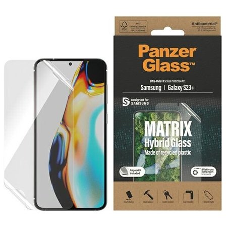 PanzerGlass Matrix-hybridilasi paikannuslaitteella Samsung Galaxy S23+ -puhelimelle