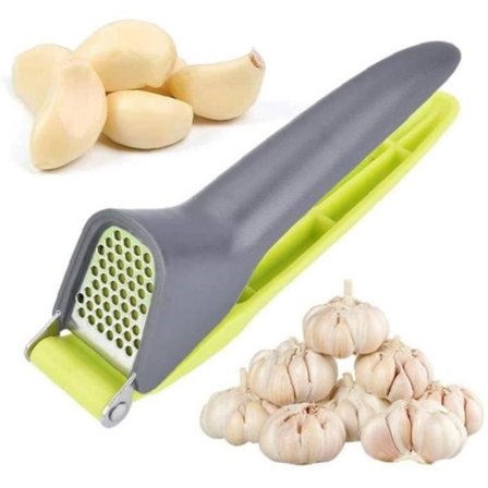 Hvidløgspresser - Rustfrit stål - 18x5x4cm - Tåler opvaskemaskine - Køkkenredskab