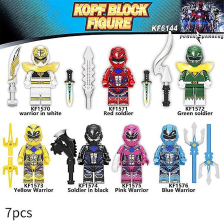 7 stk./sæt Power Rangers byggeklodser Minifigurer Legetøj Samlefigurer Legetøj Børn Gaver Boligdekoration