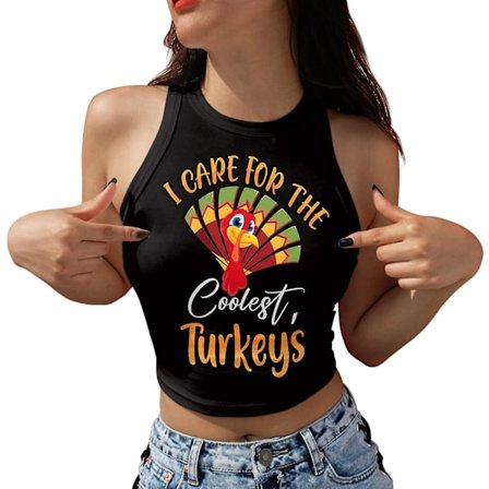 Dame Vest med Bogstav- og Kalkuntryk Ga123 1073 Xl