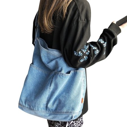 Blue Jeans Tote Bag Shoulder Bag Messenger Bag Large Women