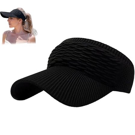 ING Naisten leveälierinen aurinkohattu UV-suojalla, neulottu juoksuhattu, poninhäntäystävällinen, nopeasti kuivuva