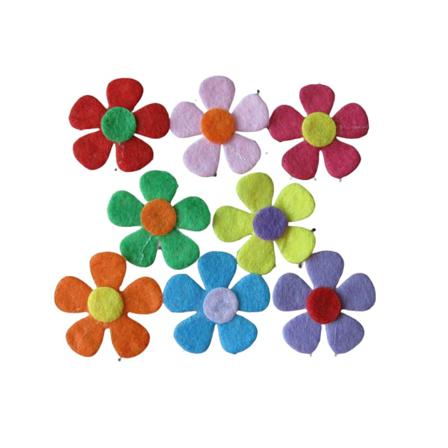 100 Stycken Blommor Applikationer Blomma Form Patch Utsmyckningar