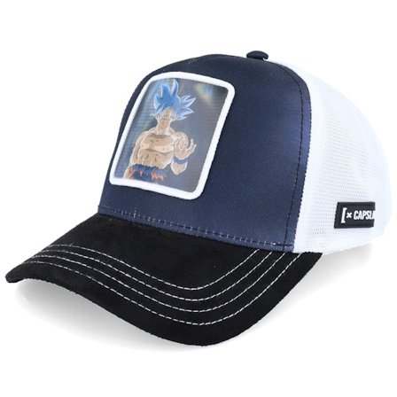 Capslab - Blauw trucker Cap - Dbs Goku Black/White A-frame Trucker @ Hatstore