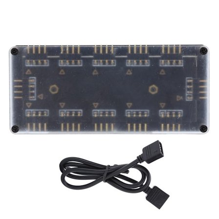12V 4-pinners 10 porter RGB HUB RGB-kontroller for PC-datamaskin hovedkort