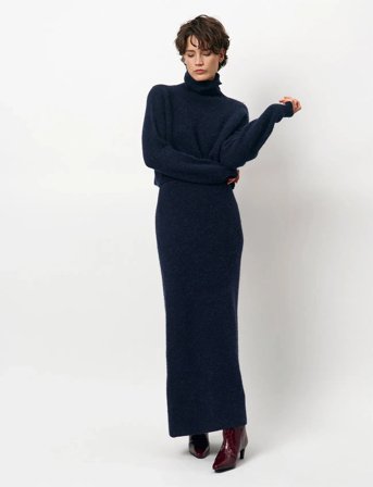 Dante6 Dante6-Yuria Turtle Neck Sweater - Navy - XL