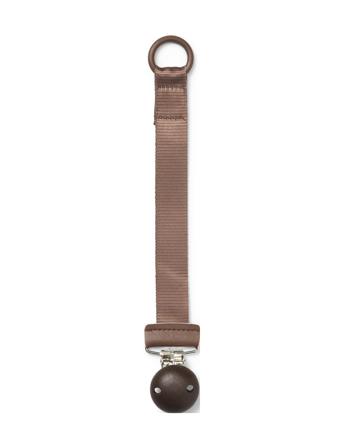 Pacifier Clip Wood - Chocolate Baby & Maternity Pacifiers & Accessories Pacifier Clips Ruskea Elodie Details