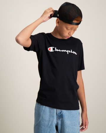 Champion SS Tee Svart T-skjorter Gutt - Kids Brand Store