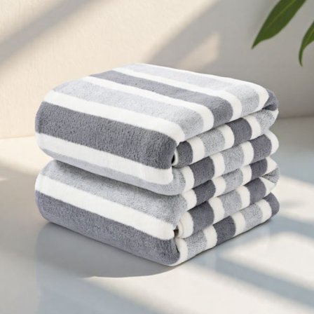 2 stk. Ekstra Store Badehåndklæder Sæt, Luksuriøse Bløde Stribede Ekstra Store Badehåndklæder, Super Absorberende Og Hurtigtørrende, Egnet til Daglig 