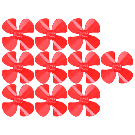 10 stk. Propell 4 Blader Sterk Vind Slitesterke Materialer Lett Vekt 40mm DIY Leketøybil Propell Rød