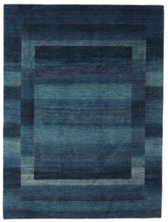 Noué À La Main Loribaft Fine Persan Tapis 243X327 Persan De Laine Noir/Bleu Foncé Grand