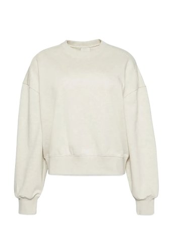 A- Logo Emb French Terry Crewnec Cream Calvin Klein