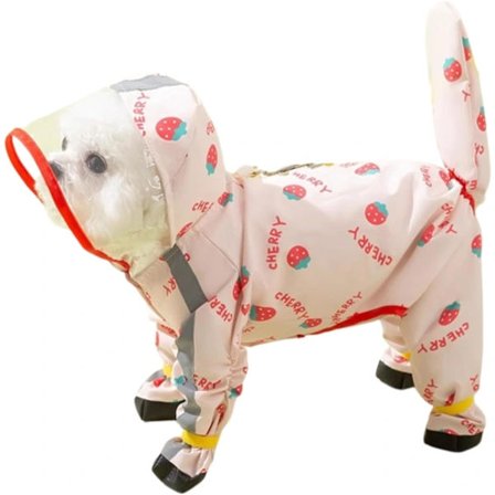 Raincoat for Small Dogs with Rain Shoe Set, Full Coverage Waterproof with Backpack, Reflective Dog Raincoat and Rain Boots