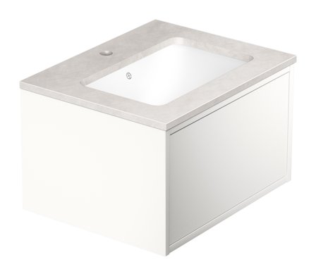 Gustavsberg Ducentic GB71DCVU60DHSG1100 Kommode 60 cm, hvit/grå stein, 1 blandebatterihull Hvit/Grå stein, Baderom