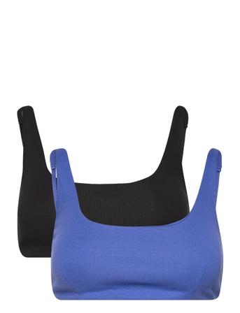 Bra 2Pk Nova Rib Cotton Top Blue Lindex