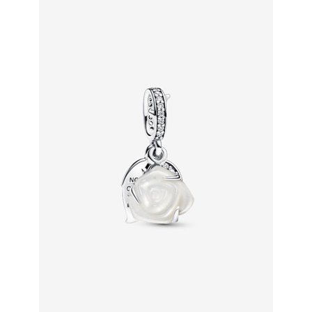 Pandora - White Rose in Bloom Dubbelberlock - Sterling silver