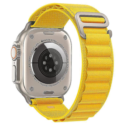 Alpine Loop Nylon Armbånd til Apple Watch Series 8/SE/7/6/3/5 - Ultra 8-kompatibel 42mm 44mm 45mm 49mm gul