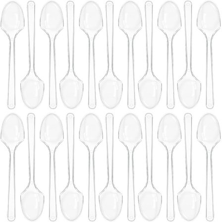 Pakke med 100 smagsprøve mini-skeer, gennemsigtige mini-dessertskeer, frosne yoghurtskeer (12X2,5 cm, gennemsigtige)