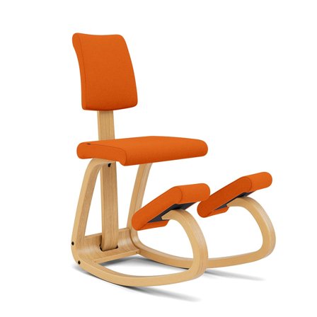 Varier Furniture Variable Plus - Orange Wool - Light brown base
