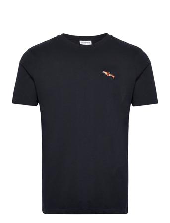 Embroidery Tee S/S T-shirts Short-sleeved Marineblå Lindbergh*Betinget Tilbud