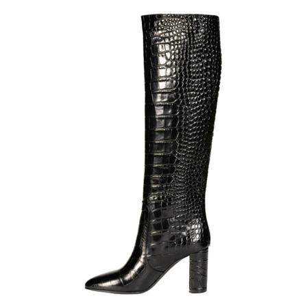 Via Roma 15, Czarny coconut printed leather boot Czarny, Kobieta, Rozmiar: 40 EU